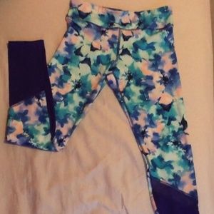 floral two-tone leggings